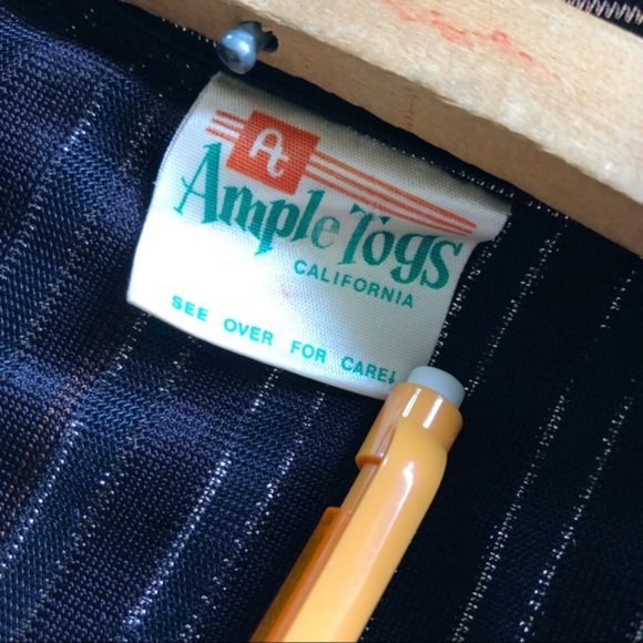 Vintage sheer disco striped shimmer plus size 2X - Picture 6 of 6